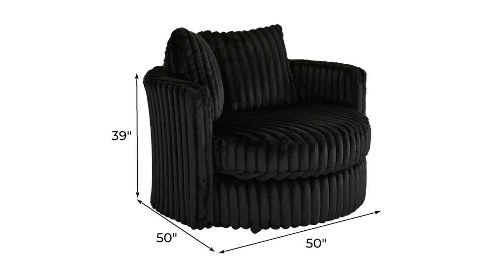 Onyx Moon Swivel Chair Dimensions
