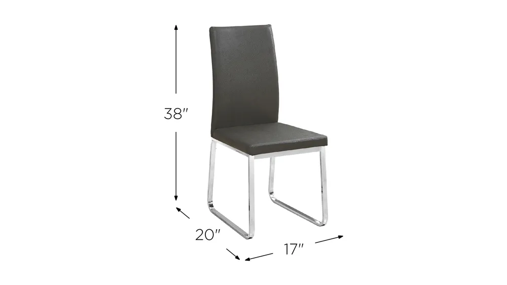 Monarch Chrome Dining Chair- Set of 2 Dimensions