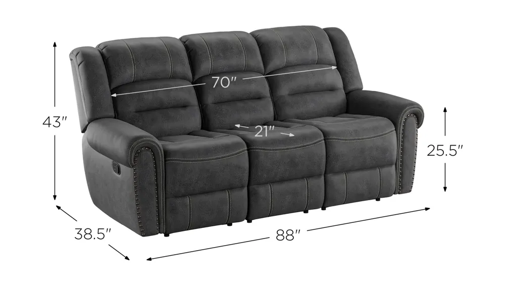 Baldwin Reclining Sofa Dimensions