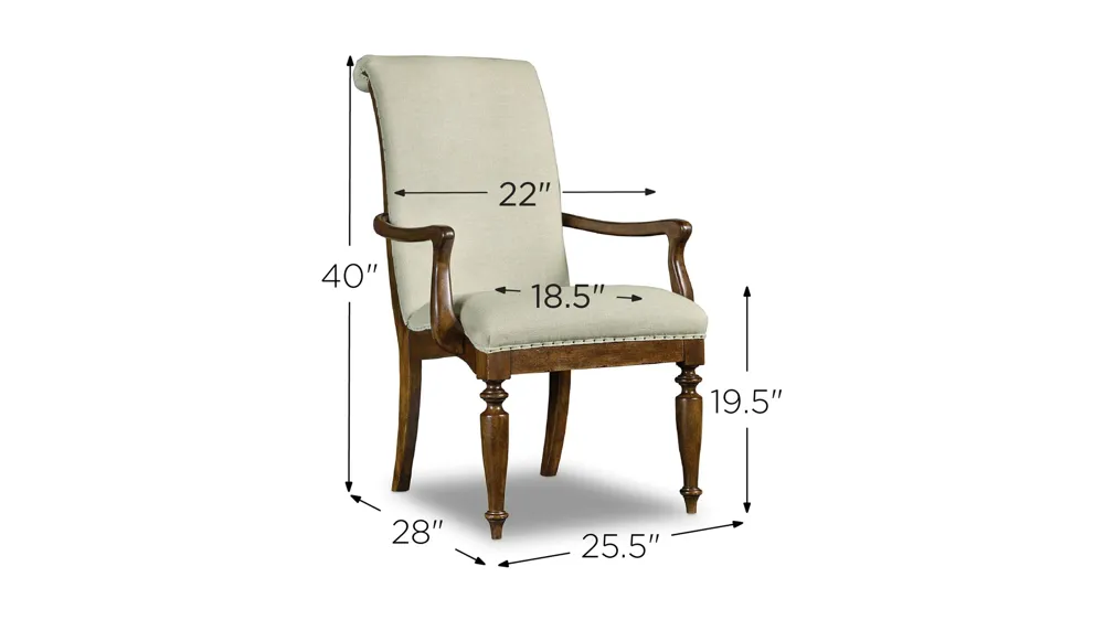 Archivist Upholstered Arm Chair - Set of 2 Dimensions