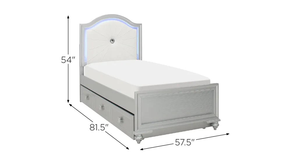 Hazel Full Bed w/ Trundle Dimensions