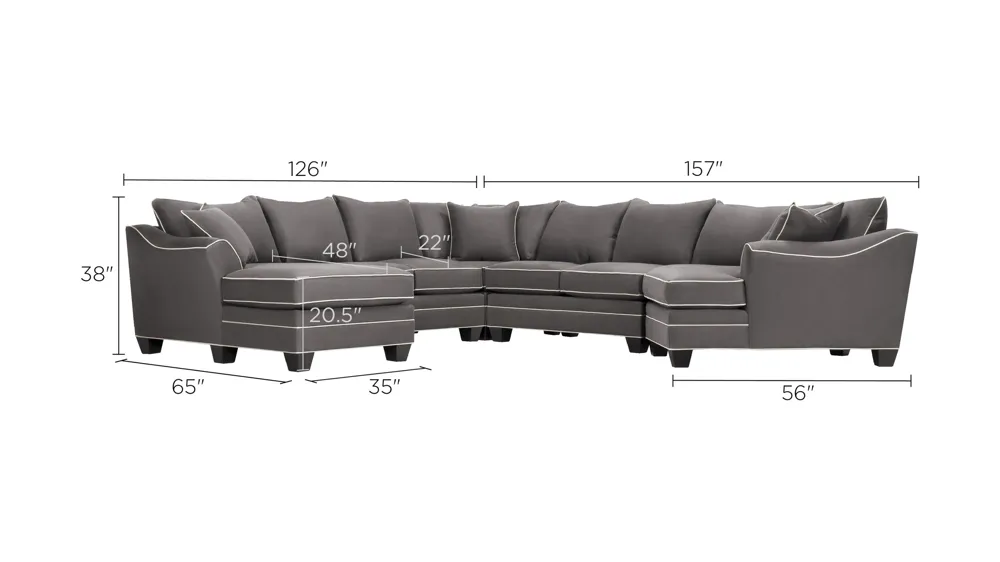 Foresthill 5-pc. Left Hand Facing Sectional Sofa Dimensions