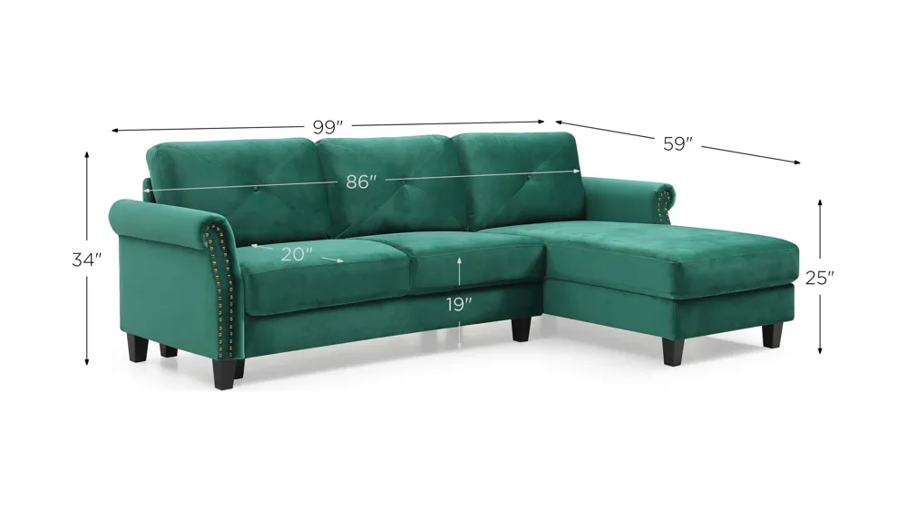 Riverside Reversible Sectional Dimensions