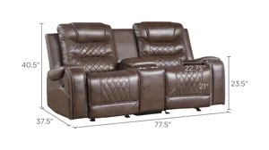Greenway Double Glider Reclining Console Loveseat w/ USB | Raymour