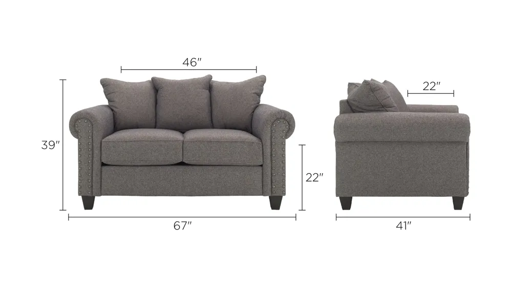 Emilia Loveseat Dimensions