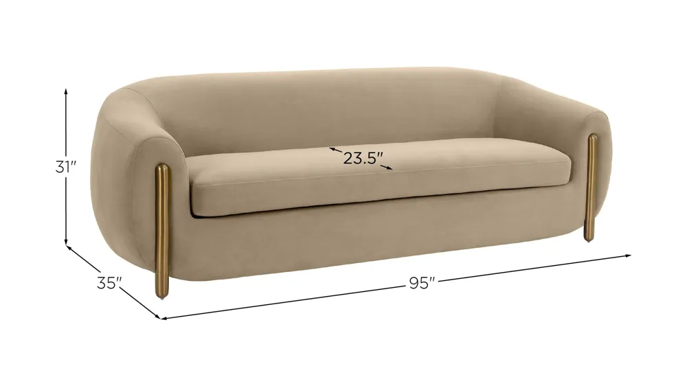 Lina Cafe Au Lait Sofa Dimensions