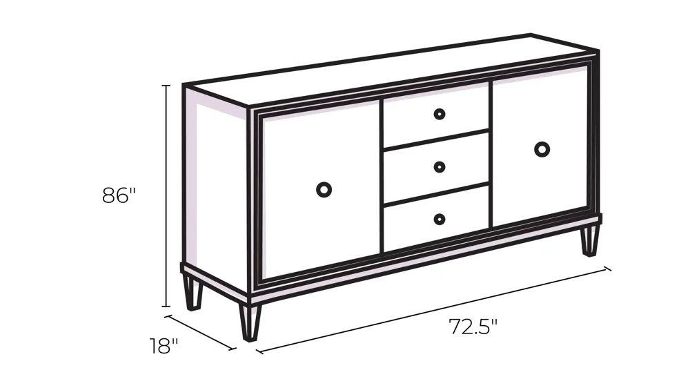 Weston Hills Sideboard and Hutch Dimensions