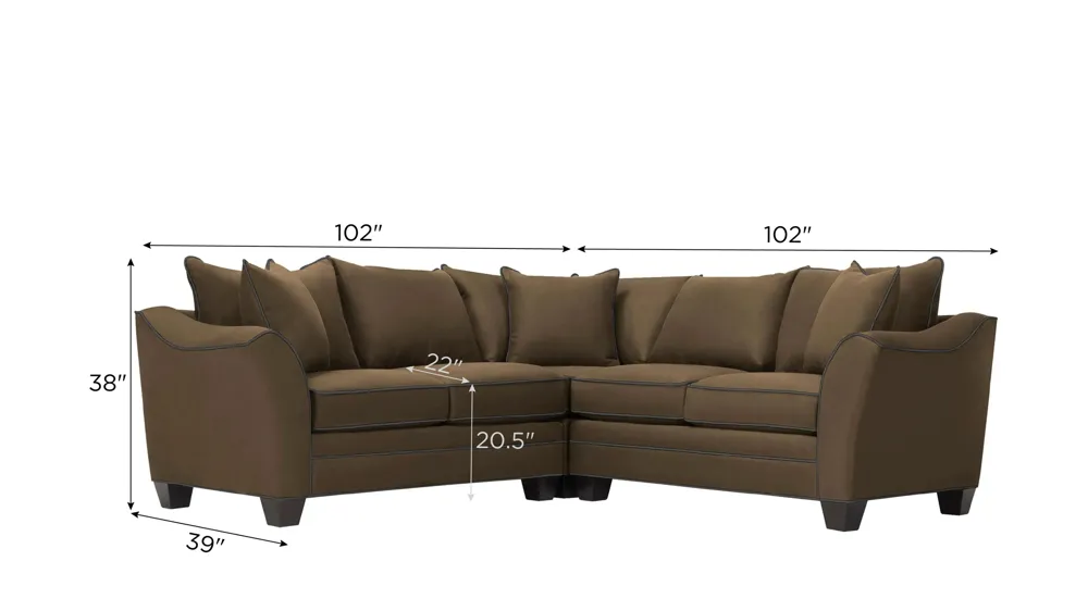 Foresthill 3-pc. Symmetrical Loveseat Sectional Sofa Dimensions