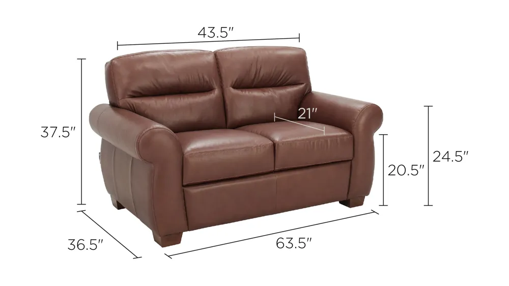 Marco Leather Loveseat Dimensions