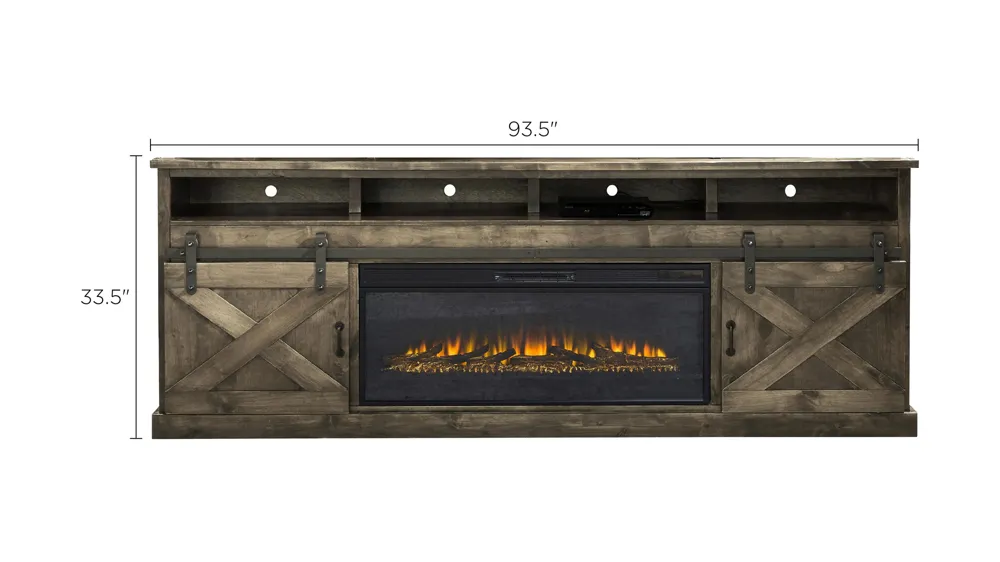 Farmhouse 94" Fireplace Console Dimensions