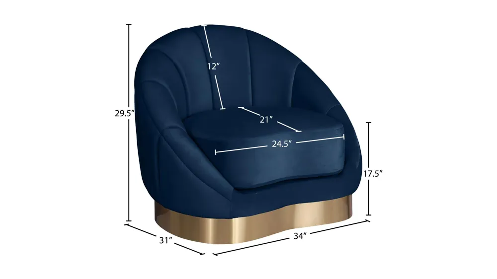 Shelly Velvet Chair Dimensions