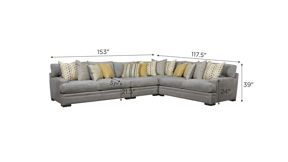 Bayside 4-pc. Sectional Dimensions