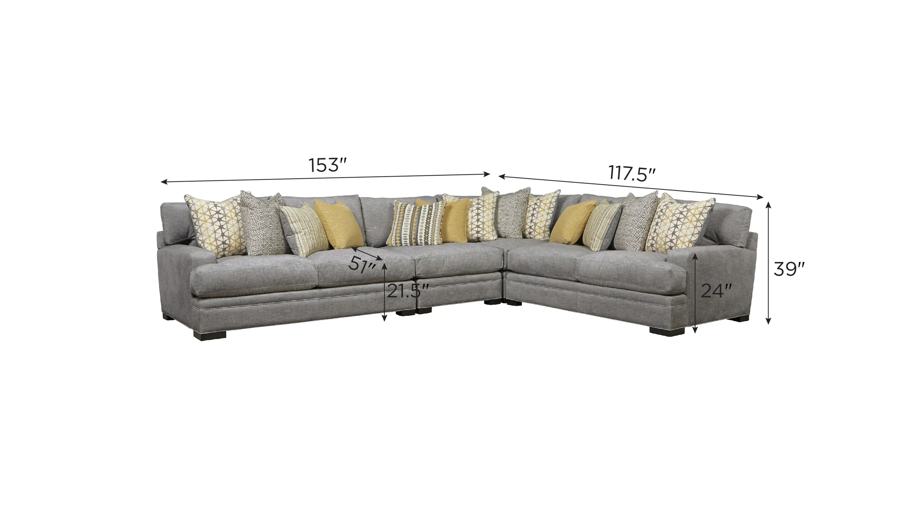 OMMO IRREGULAR PATTERN AIO グレー Bayside 4-pc. Microfiber Sectional| Raymour & Flanigan | Raymour