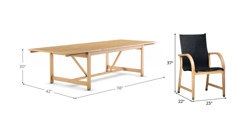 Lifestyle Garden Outdoor 9-pc. Rectangular Dining Set w/ Leaf Dimensions