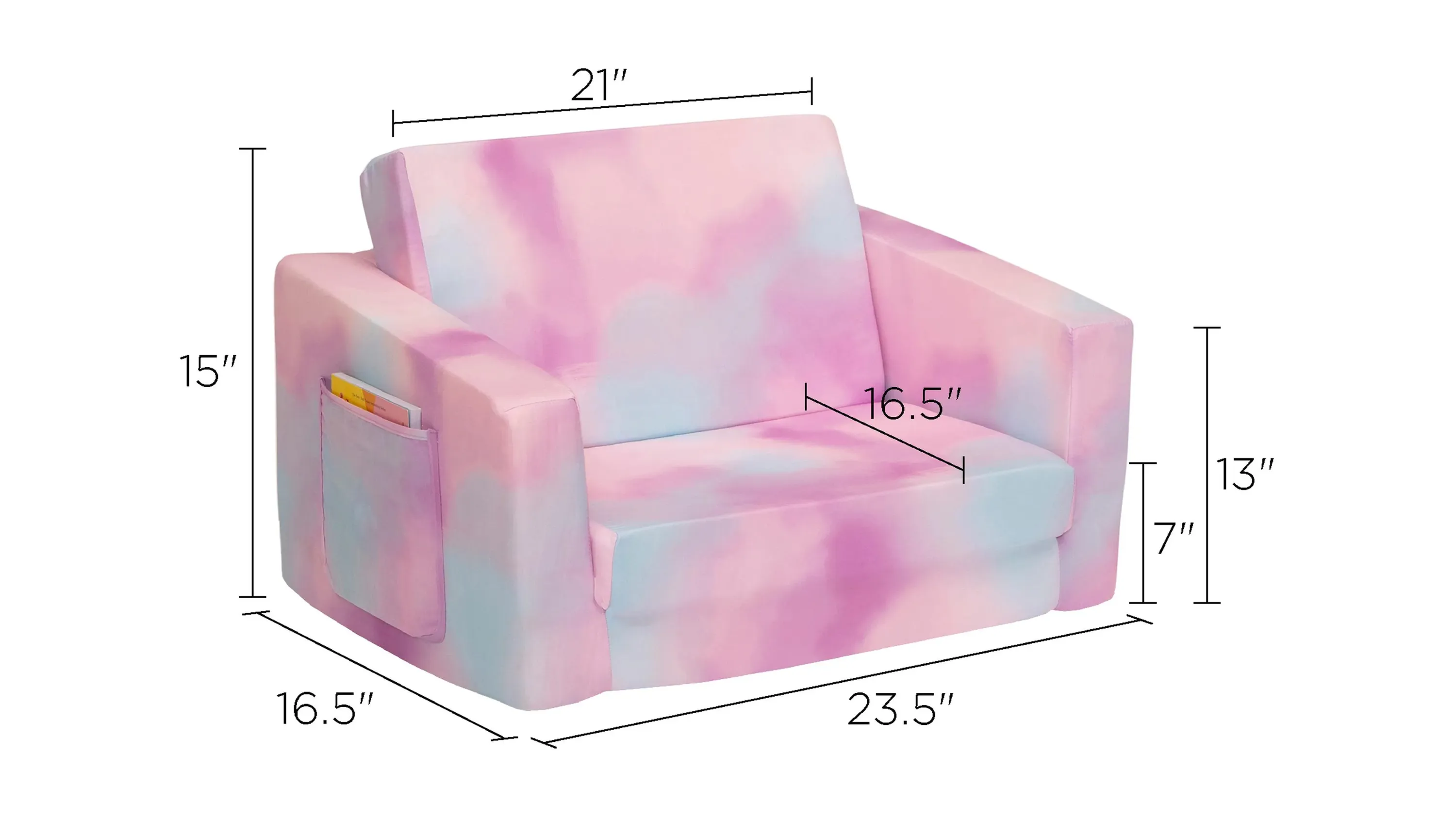 Delta Children Pink Tie Dye Cozee Flip Out 2-in-1 Convertible Chair to Lounger | Michaels