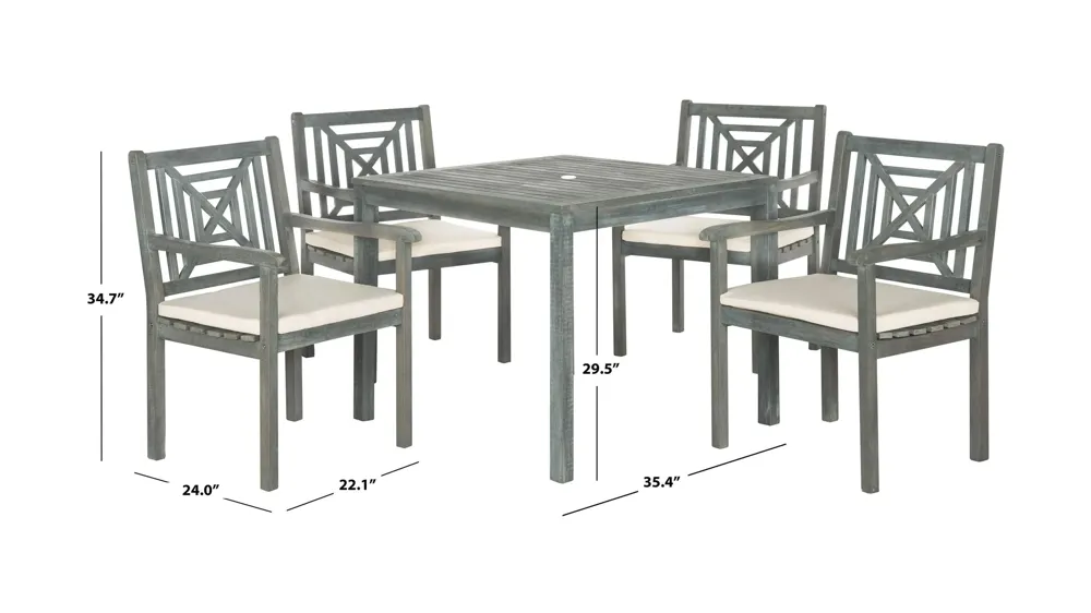 Brayson 5-pc. Outdoor Dining Set Dimensions