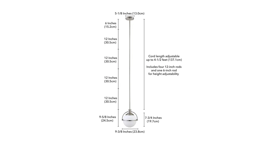 Limbani Pendant Dimensions
