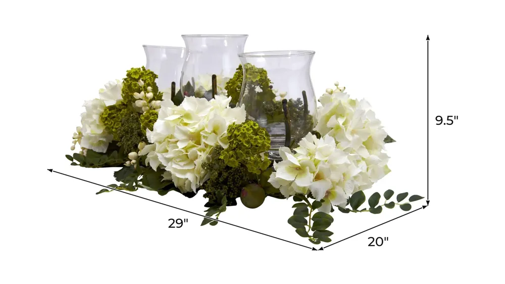 Snowball Hydrangea Triple Candelabrum Dimensions