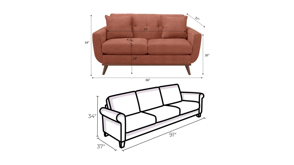 Milo Living Room Set Dimensions