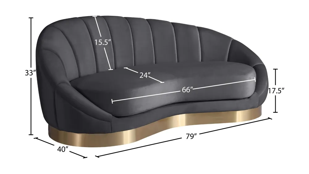 Shelly Velvet Chaise Dimensions