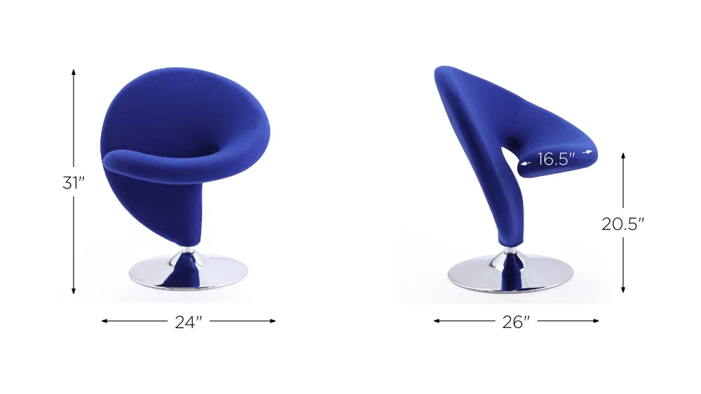 Curl Swivel Accent Chair Dimensions