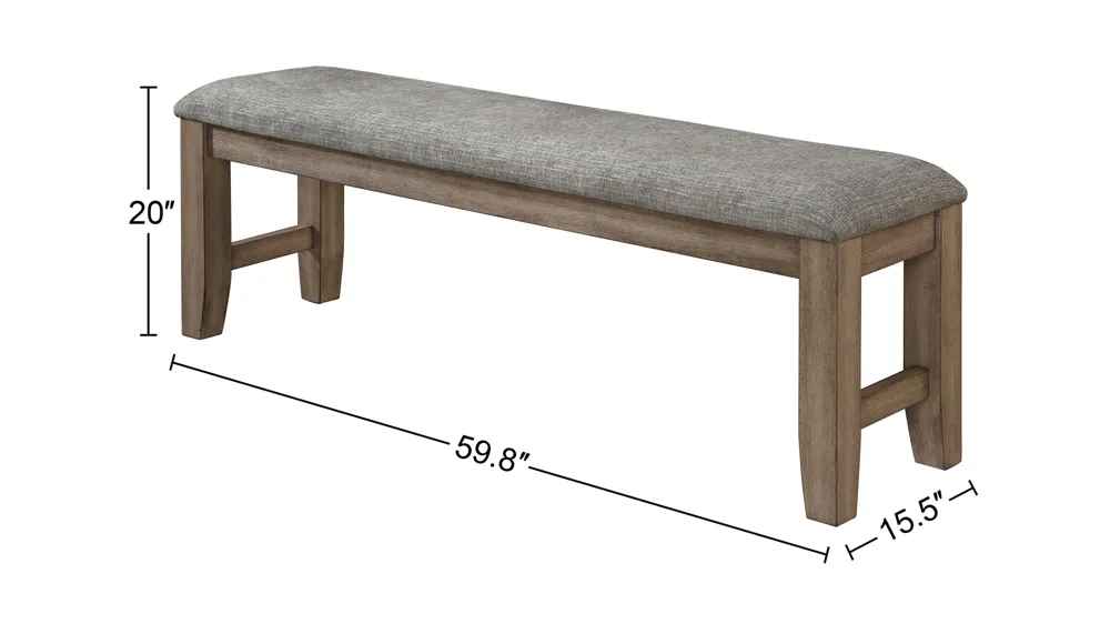 Harrisburg Upholstered Bench Dimensions
