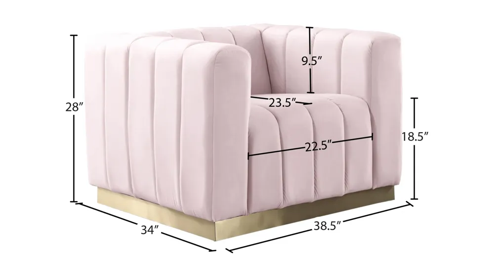 Marlon Velvet Chair Dimensions