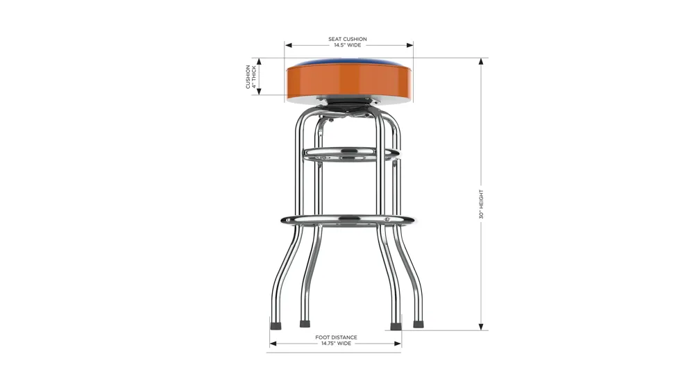 NHL Backless Swivel Bar Stool Dimensions