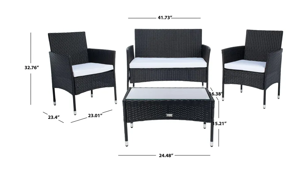 Watkins 4-pc. Patio Set Dimensions