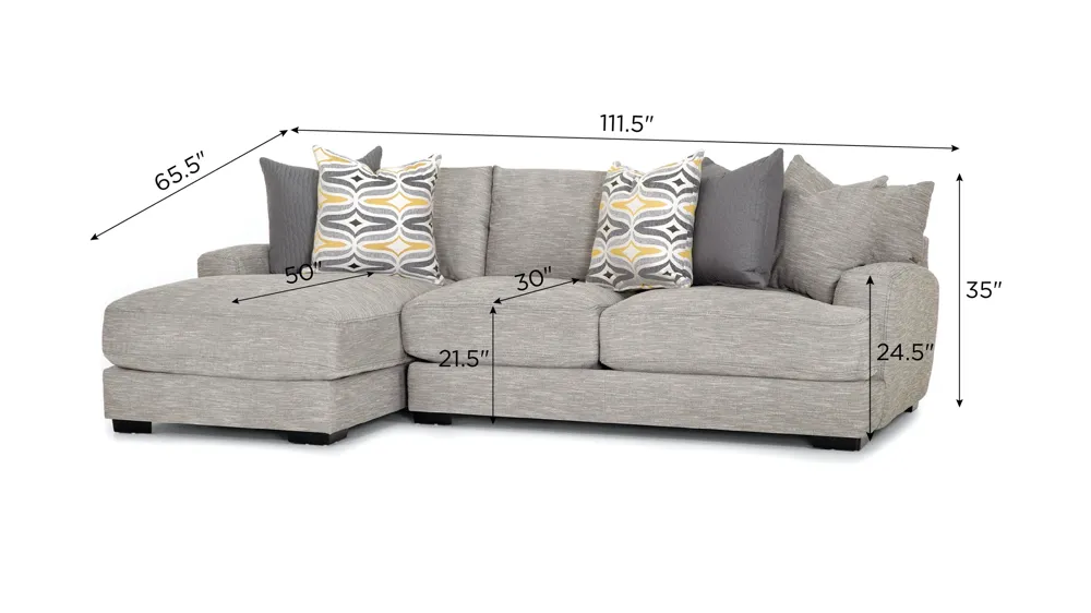 Carter 2-pc. Sectional Dimensions