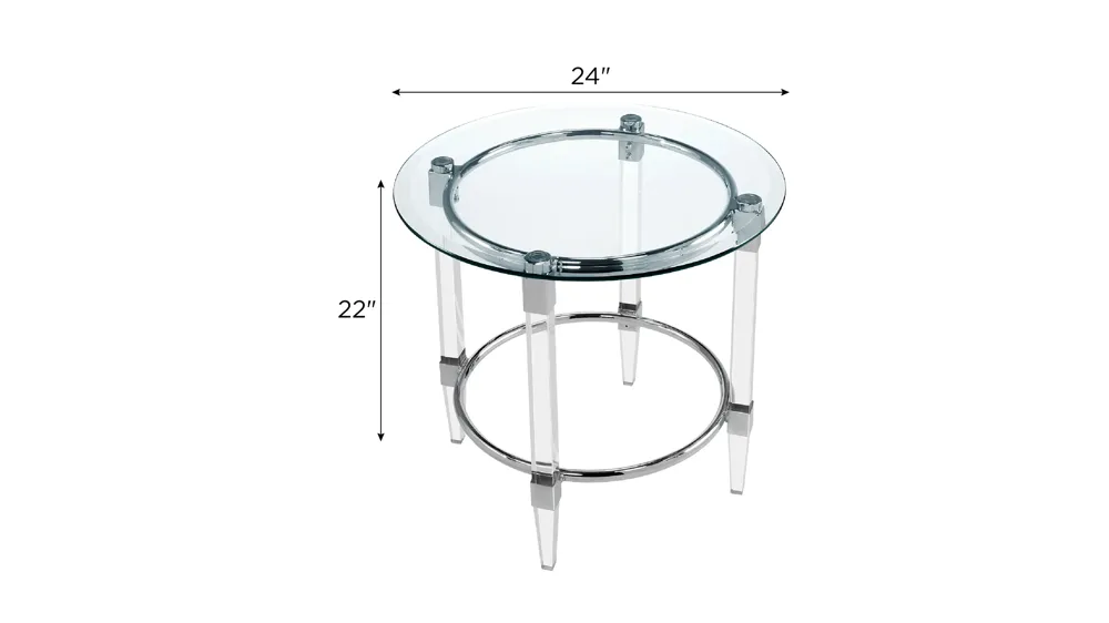Greta 24" Round End Table Dimensions