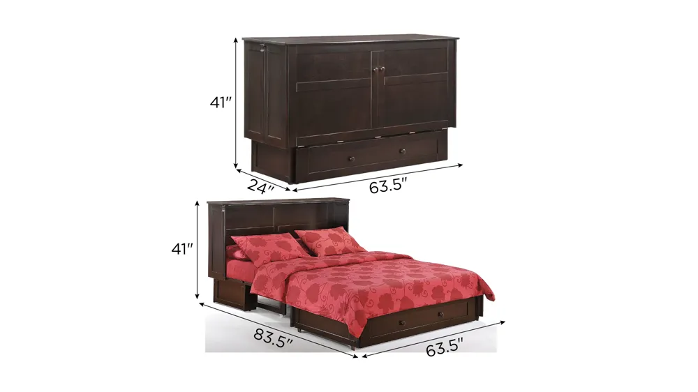 Benedkt Clover Cabinet Bed with Mattress Dimensions