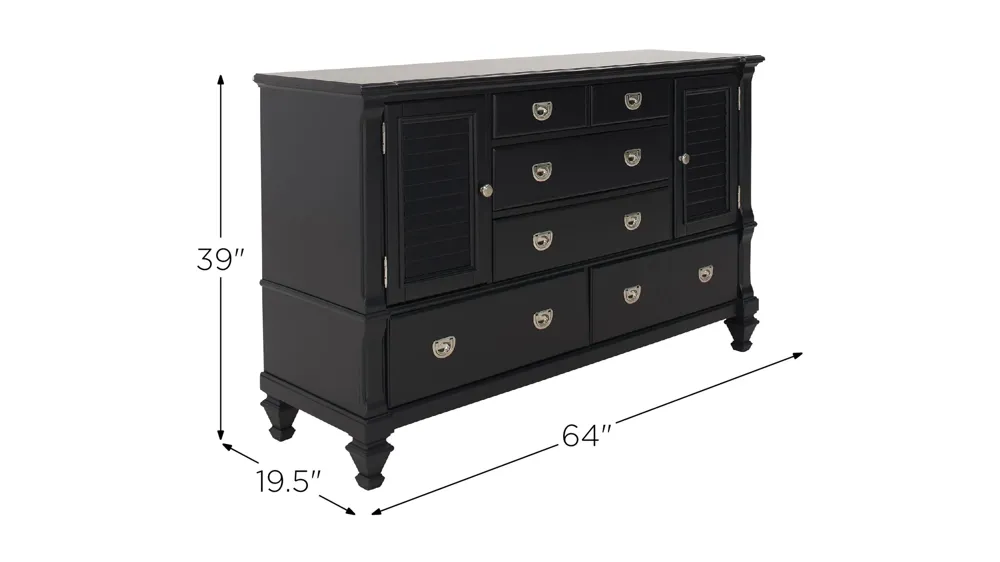 Asher Dresser w/ Sliding Jewelry Tray Dimensions