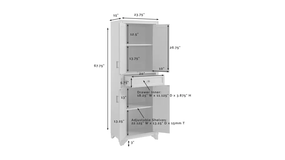 Tara Entryway Set 2-pc. Dimensions