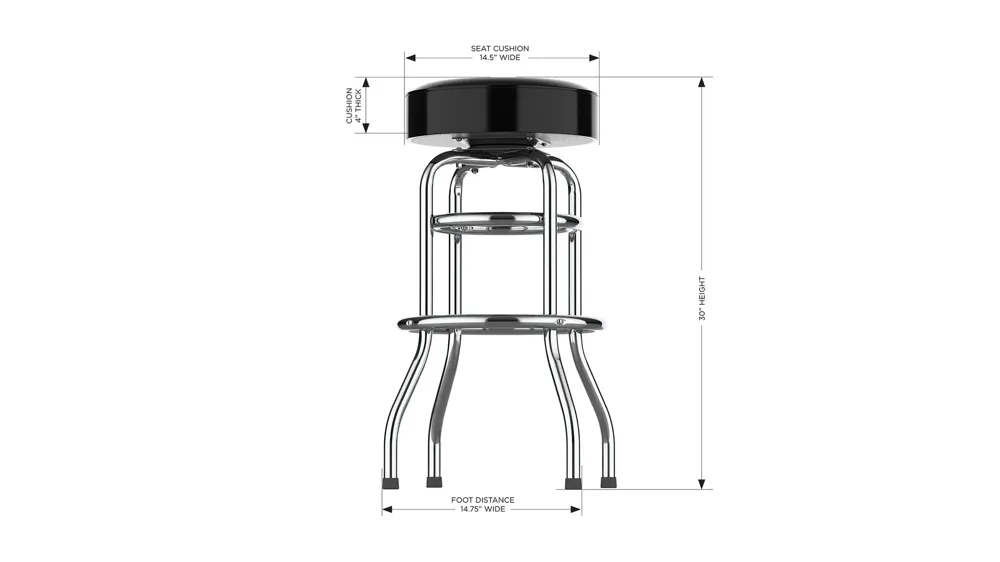 NFL Backless Swivel Bar Stool Dimensions