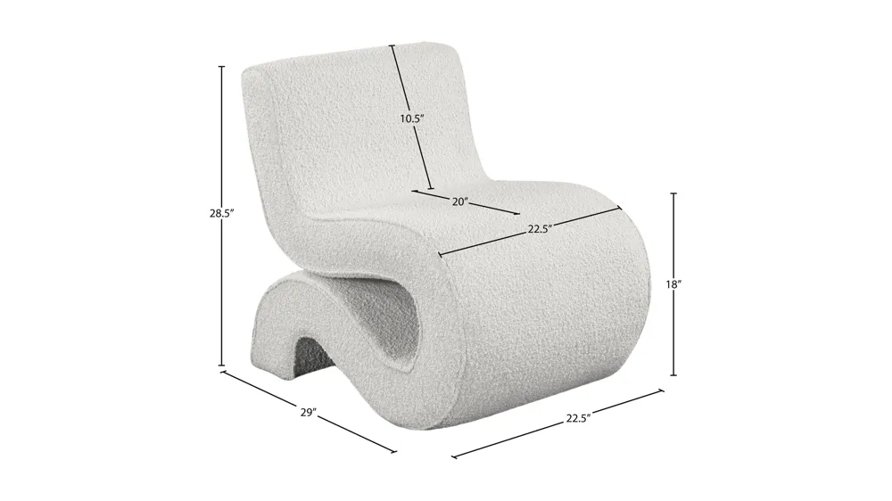 Desiree Boucle Fabric Accent Chair Dimensions