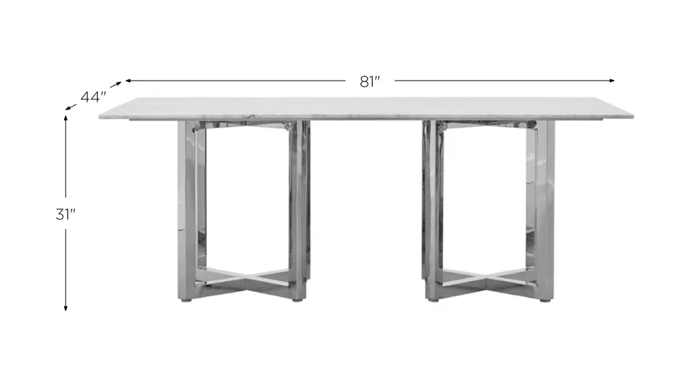 Amalfi Marble Double Pedestal Dining Table Dimensions