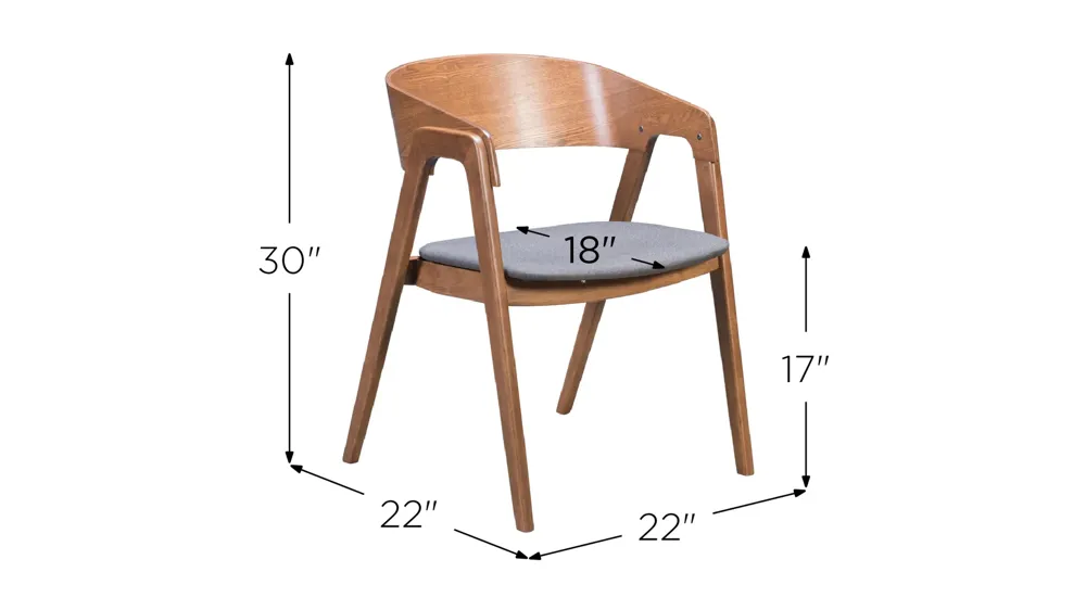 Alden Dining Arm Chair: Set of 2 Dimensions