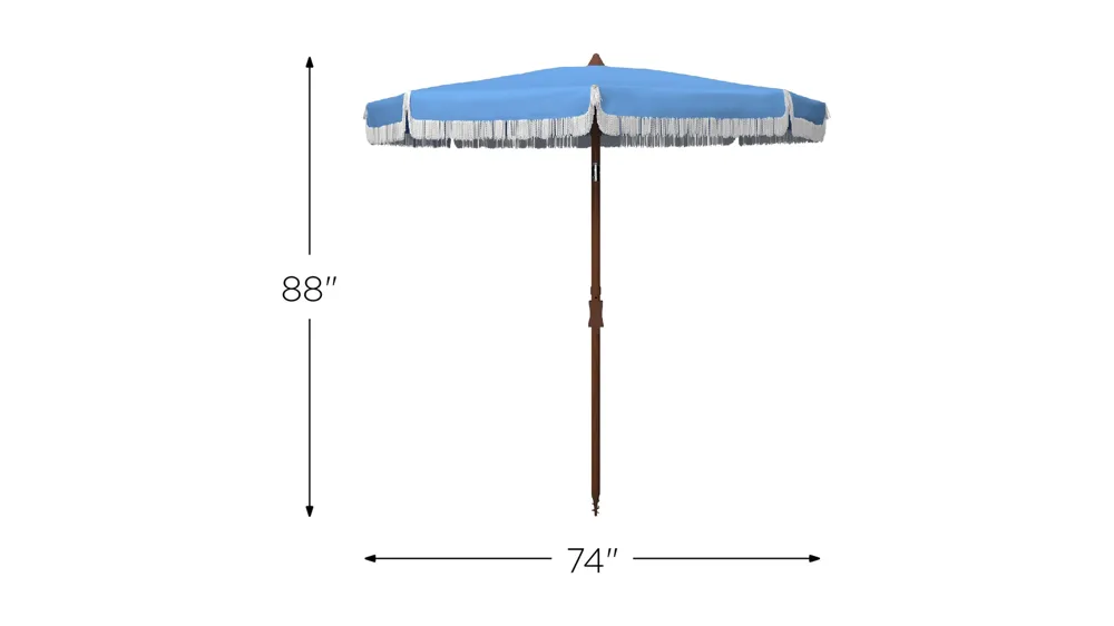 Arcata 6.5 Ft Fringe Umbrella Dimensions