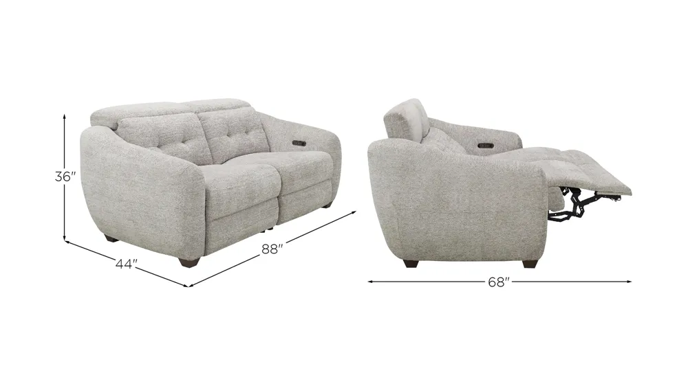 Carson 2-pc. Dual Power Reclining Loveseat Dimensions