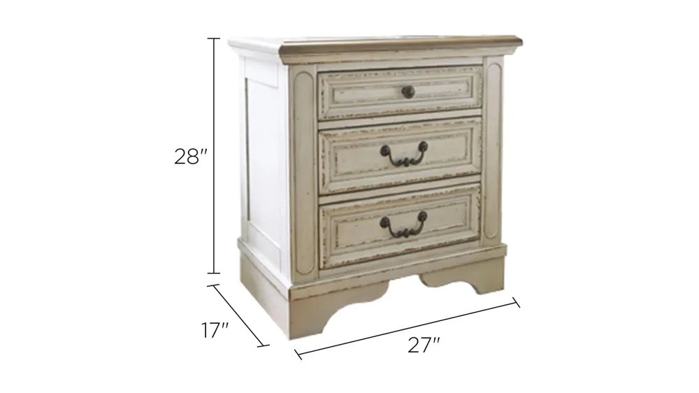 Libbie Nightstand w/ USB Charging Dimensions