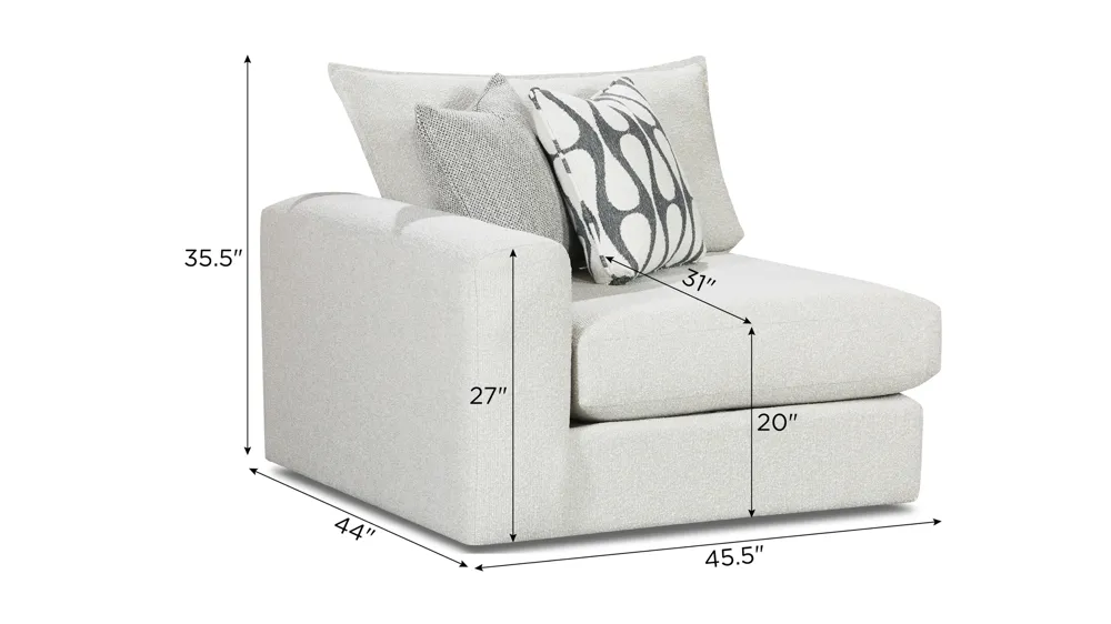 Durango Left-Arm-Facing Chair Dimensions