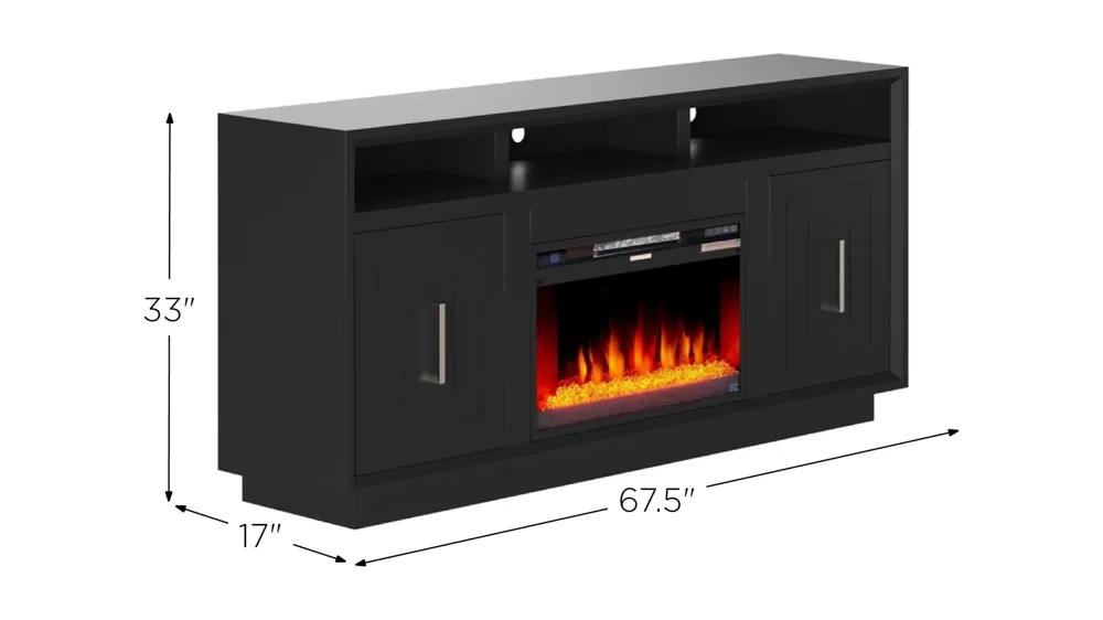 Sunset 68" Fireplace Console Dimensions