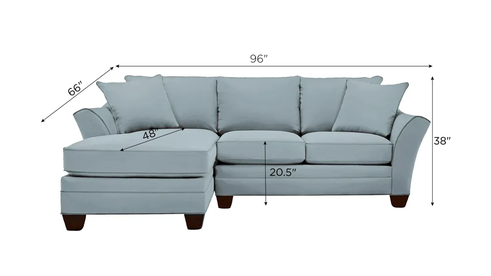 Foresthill 2-pc. Left Hand Chaise Sectional Sofa Dimensions