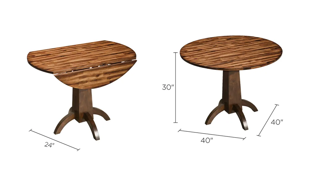 Nevada Drop-Leaf Dining Table Dimensions