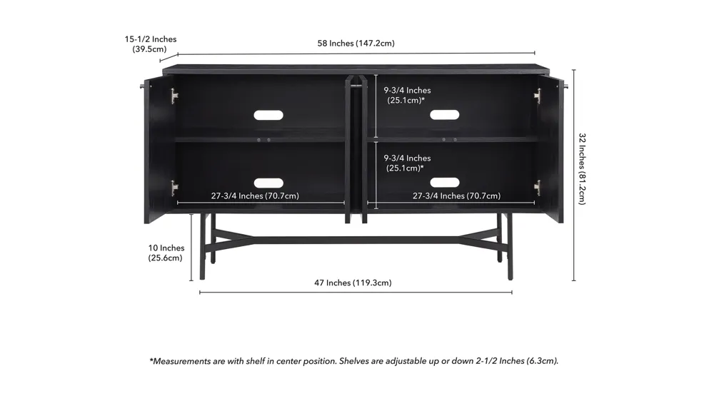 Richmond Buffet Table Dimensions