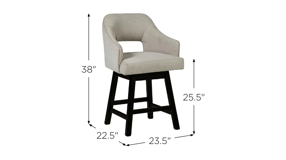 Meryle Open Swivel Counter Stool - Set of 2 Dimensions