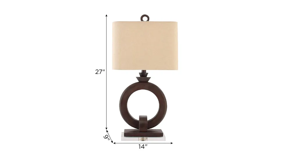 Resin and Acrylic Table Lamp Dimensions