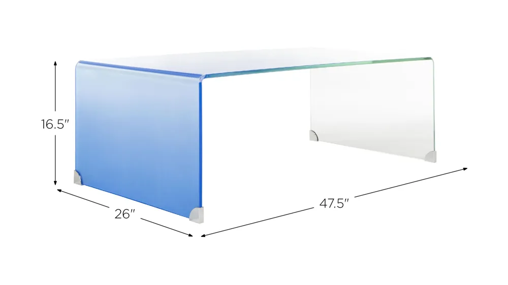 Minerva Ombre Glass Coffee Table Dimensions