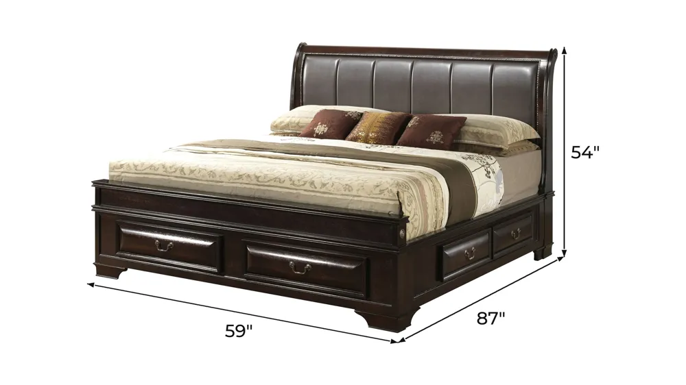 Sarasota Upholstered Storage Bed Dimensions